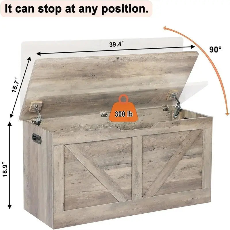 39,4 Coffre de rangement - 15,7P x 39,4L x 18,9H