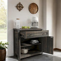 Meuble d'appoint double porte de grange de style fermette moderne, 30 pouces, pin noir