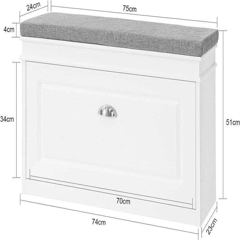 Meuble à chaussures avec tiroir basculant – 24 P x 75 L x 51 H cm