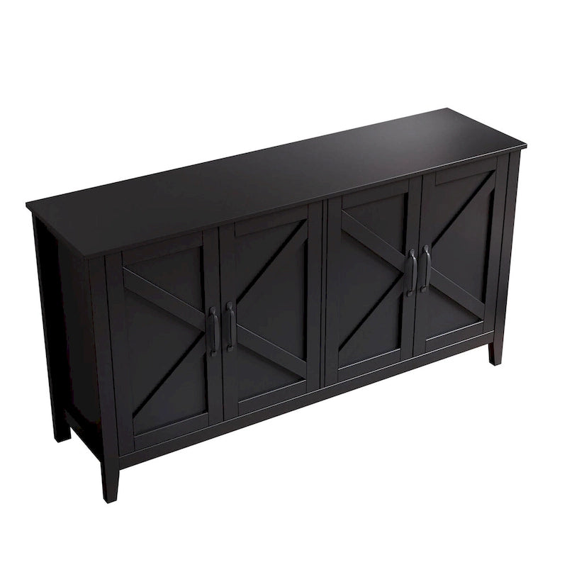 Buffet de rangement à 4 portes et 4 étagères