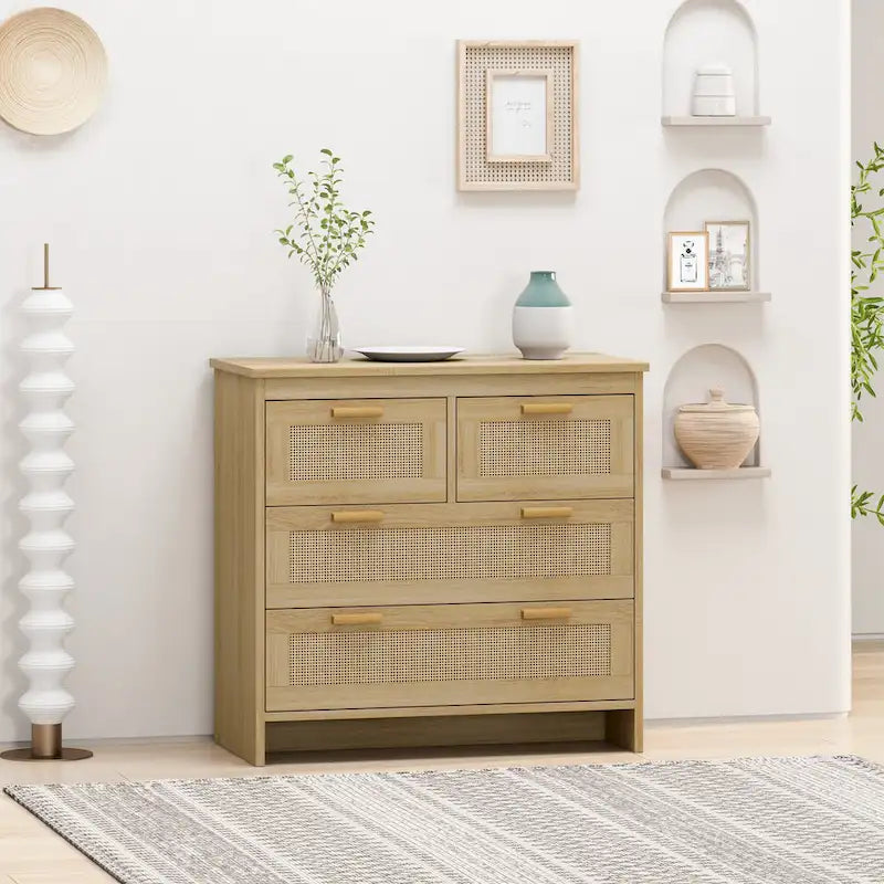 Armoire en rotin à 4 tiroirs GEITIN