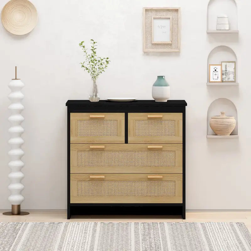 Armoire en rotin à 4 tiroirs GEITIN