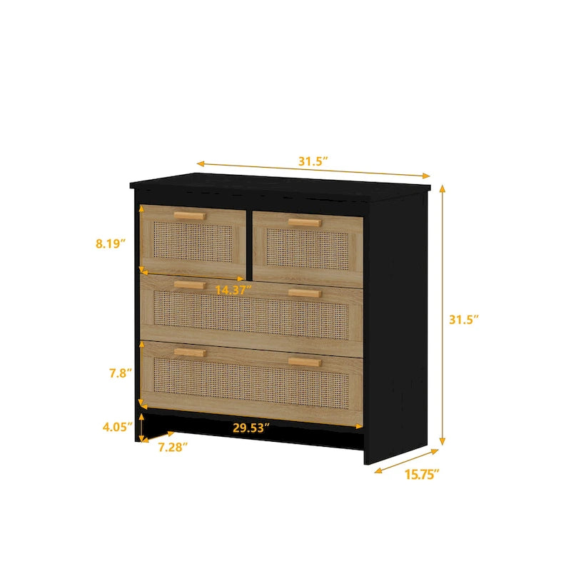 Armoire en rotin à 4 tiroirs GEITIN