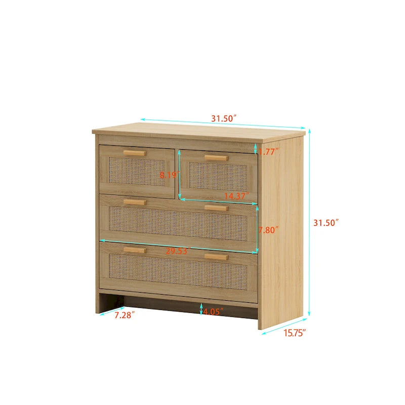 Armoire en rotin à 4 tiroirs GEITIN