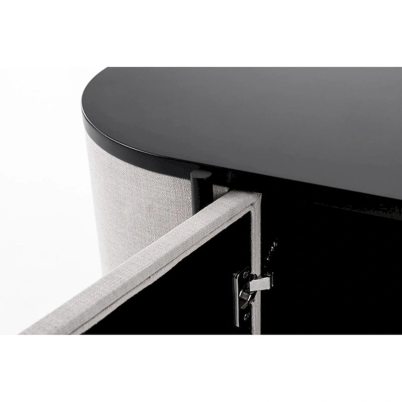 Buffet Modrest Hobart moderne en tissu beige et métal noir