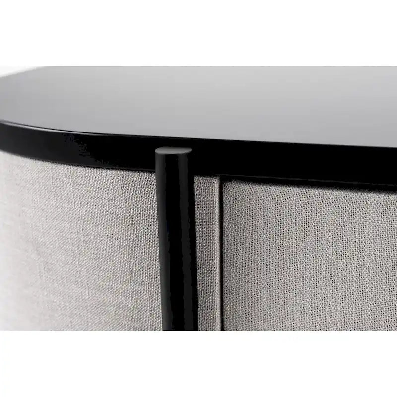Buffet Modrest Hobart moderne en tissu beige et métal noir