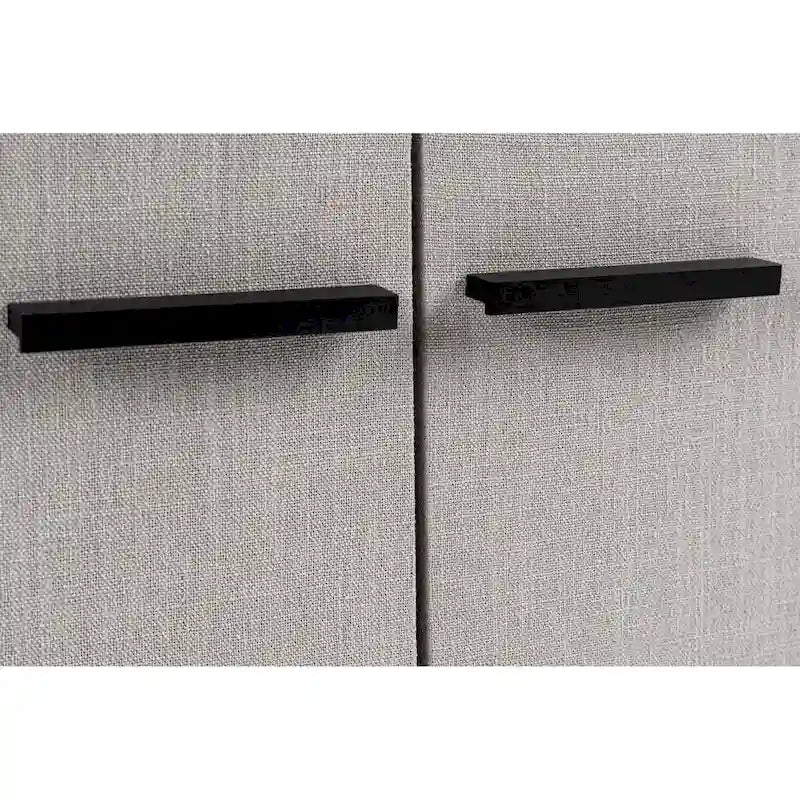 Buffet Modrest Hobart moderne en tissu beige et métal noir
