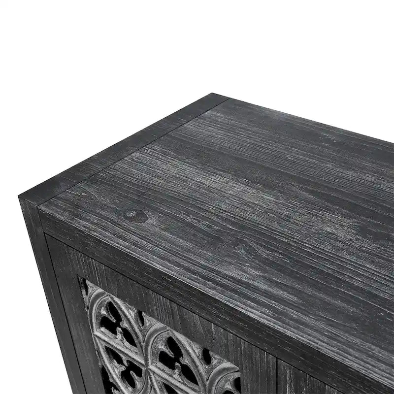 Haut cabinet ancien à quatre portes, style rustique américain
