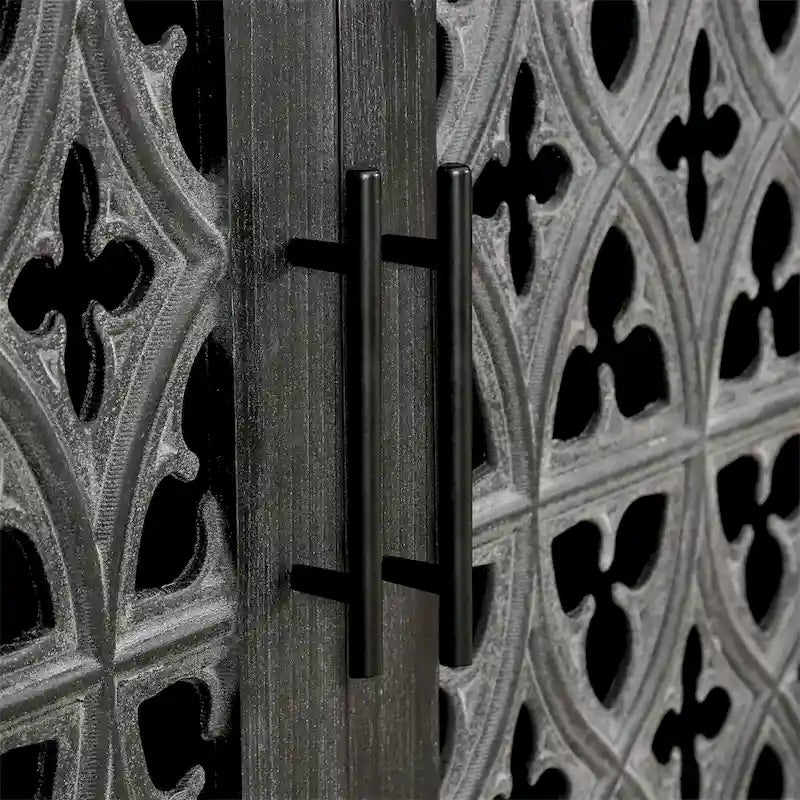 Haut cabinet ancien à quatre portes, style rustique américain