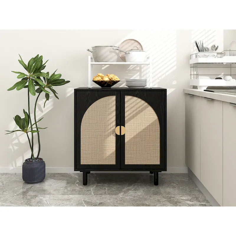 Organisateur de garde-manger en bois à 2 portes avec tablettes réglables, armoire de rangement pour chambre, salon, cuisine