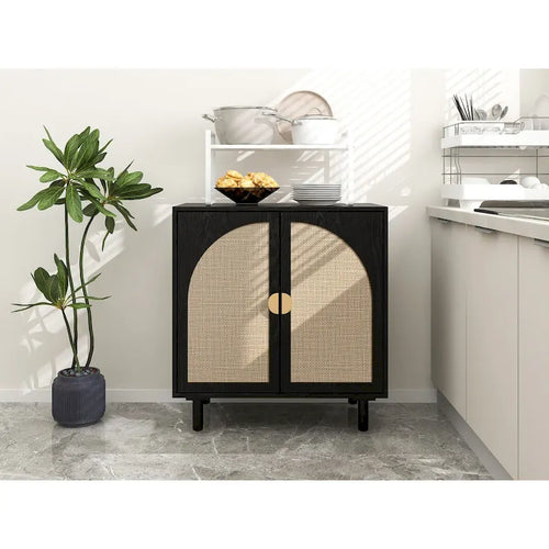 Organisateur de garde-manger en bois à 2 portes avec tablettes réglables, armoire de rangement pour chambre, salon, cuisine