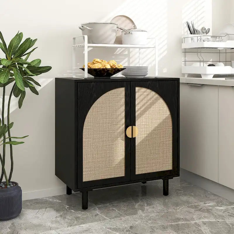Organisateur de garde-manger en bois à 2 portes avec tablettes réglables, armoire de rangement pour chambre, salon, cuisine