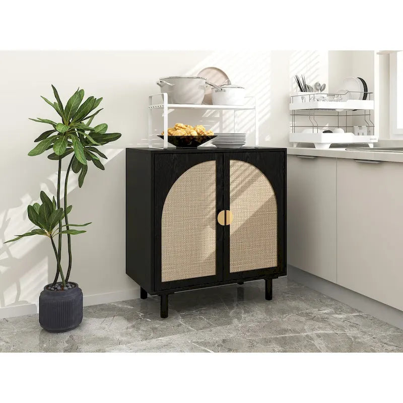 Organisateur de garde-manger en bois à 2 portes avec tablettes réglables, armoire de rangement pour chambre, salon, cuisine