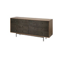 Bahut Grace deux tons marron en bois massif à 6 tiroirs - 70,0L x 18,0l x 31,0H