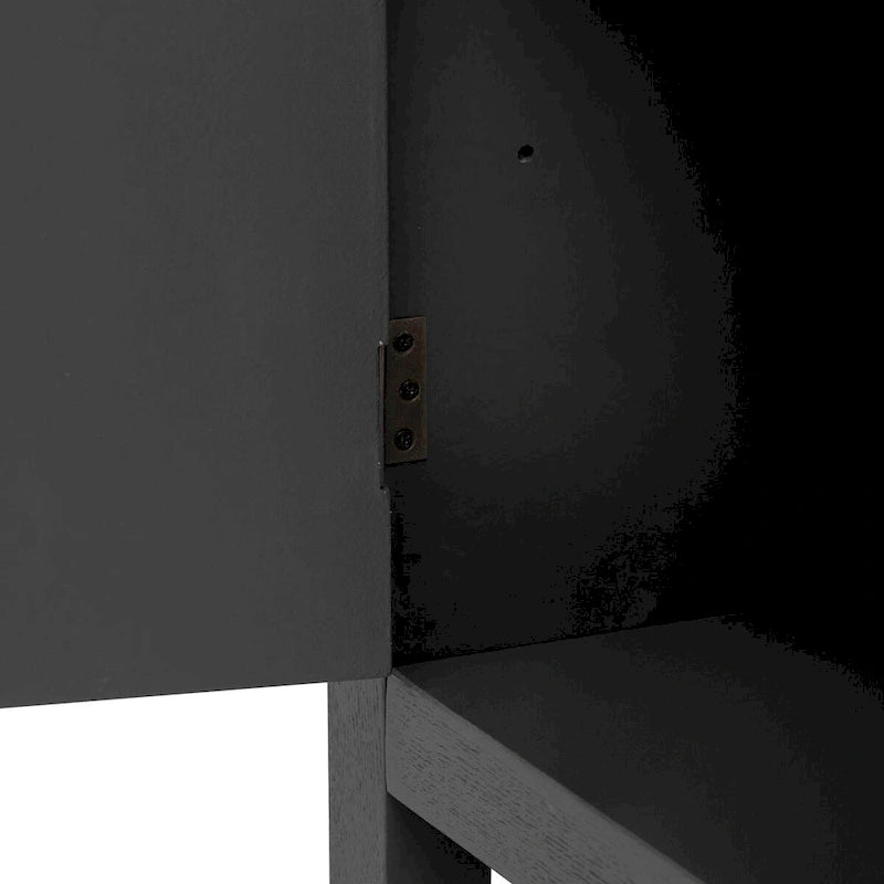 Meuble en placage de frêne avec portes à motif de lignes rayonnantes