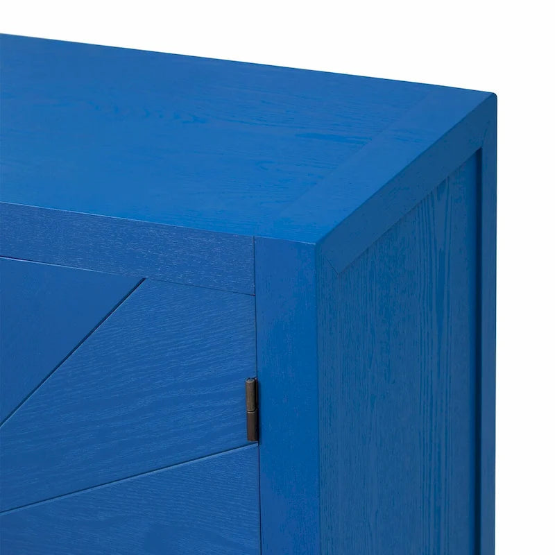 Meuble en placage de frêne avec portes à motif de lignes rayonnantes