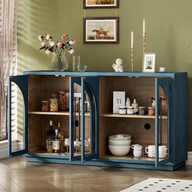 Bahut Rétro 4 Portes Grand Rangement