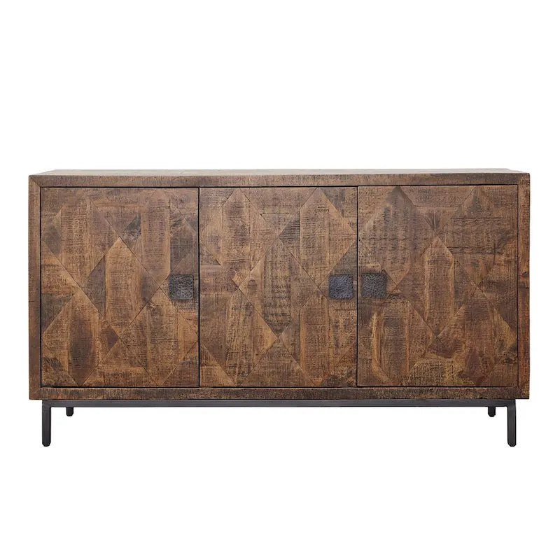 Bahut large Brantley de 160 cm avec 2 tiroirs, marron