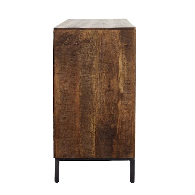 Bahut large Brantley de 160 cm avec 2 tiroirs, marron