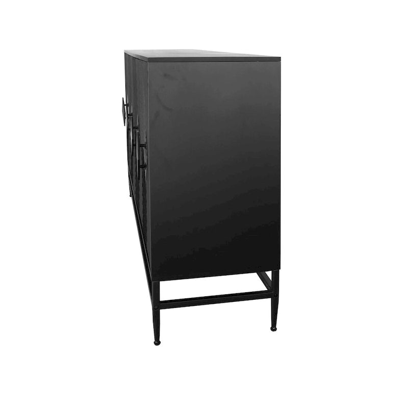 Buffet console en bois laqué noir 4 portes Accent