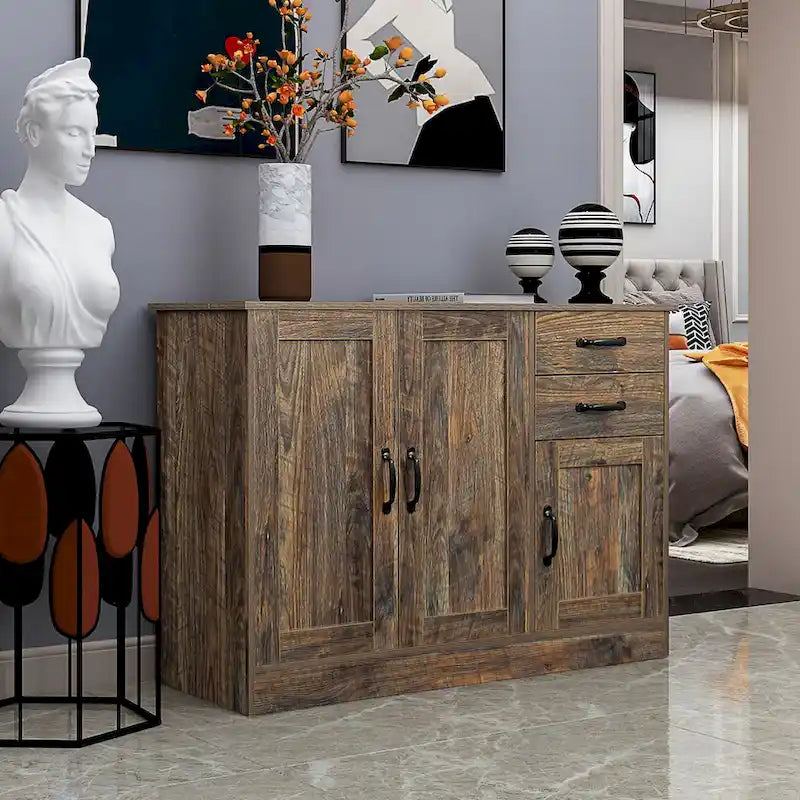 Buffets de style campagnard français, Armoires de rangement avec 2 séparateurs