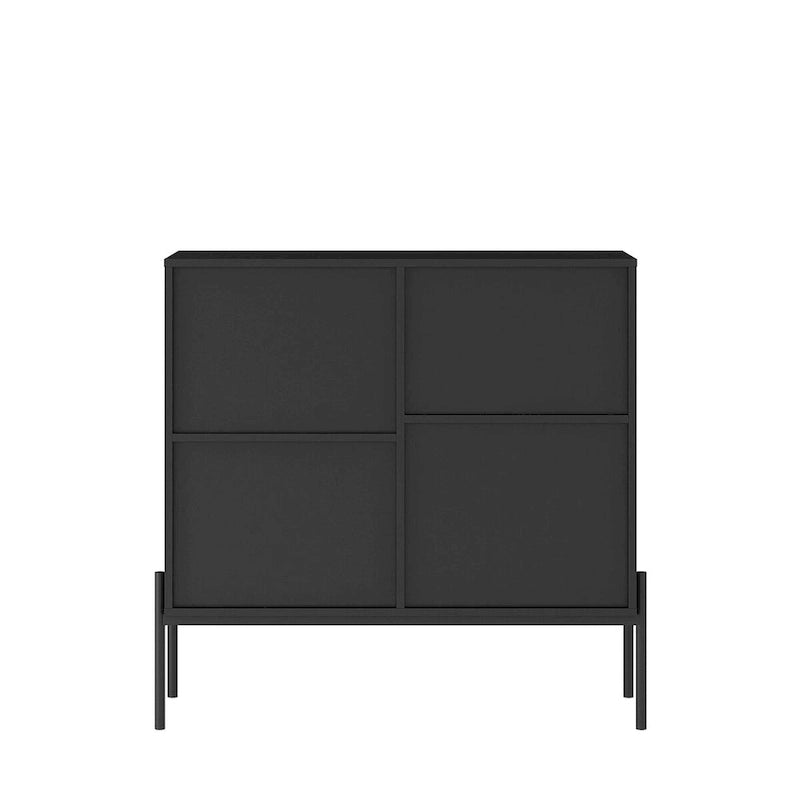 Buffets Meubles Armoires Meuble de bar à café pour la maison, avec tiroirs, 2 armoires et casier à vin 6 bouteilles pour salon (Noir)