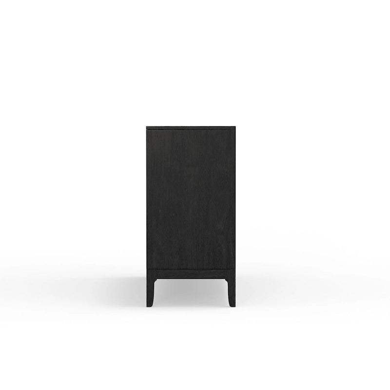 Console Cove avec 3 tiroirs et 2 placards, noir vintage