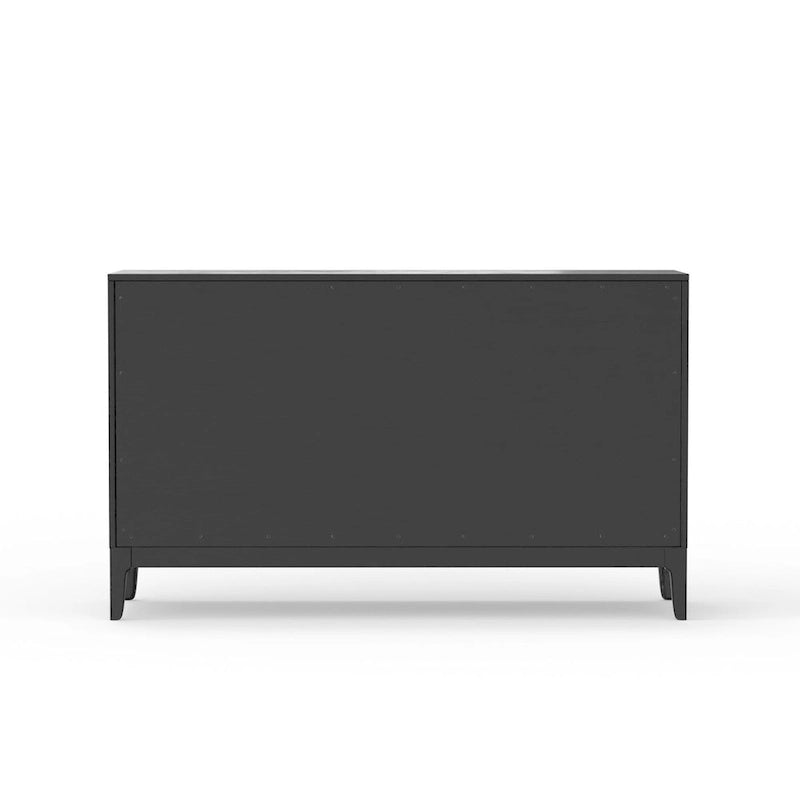 Console Cove avec 3 tiroirs et 2 placards, noir vintage