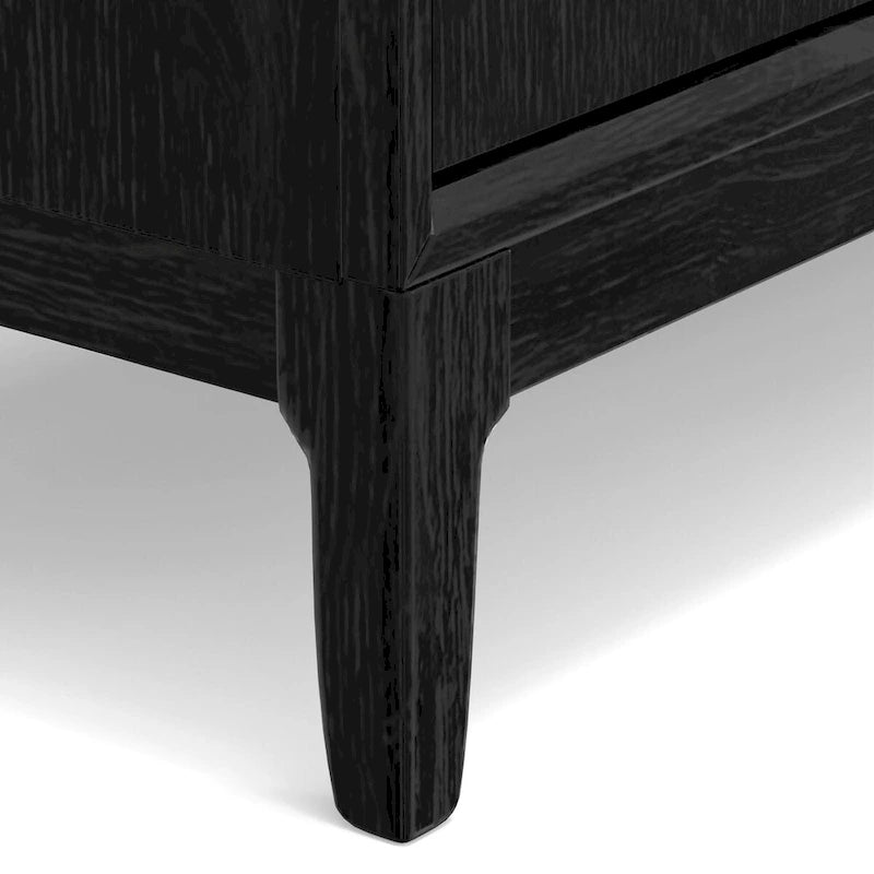 Console Cove avec 3 tiroirs et 2 placards, noir vintage
