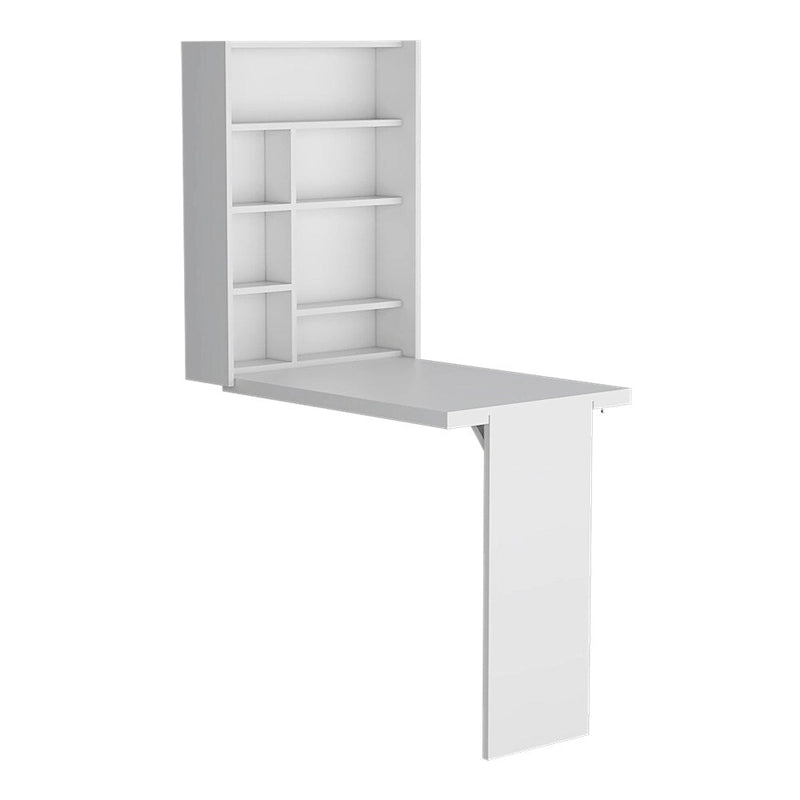 Table pliante Tacoma, sept étagères intérieures, finition blanche, haute qualité et durable