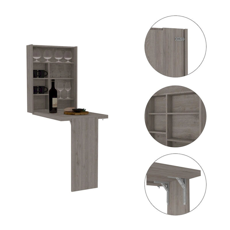 Table pliante Tacoma, sept étagères intérieures, finition blanche, haute qualité et durable