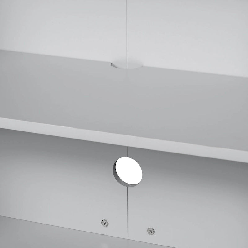 Bahut moderne avec meuble à 4 portes avec poignées métalliques et étagères réglables