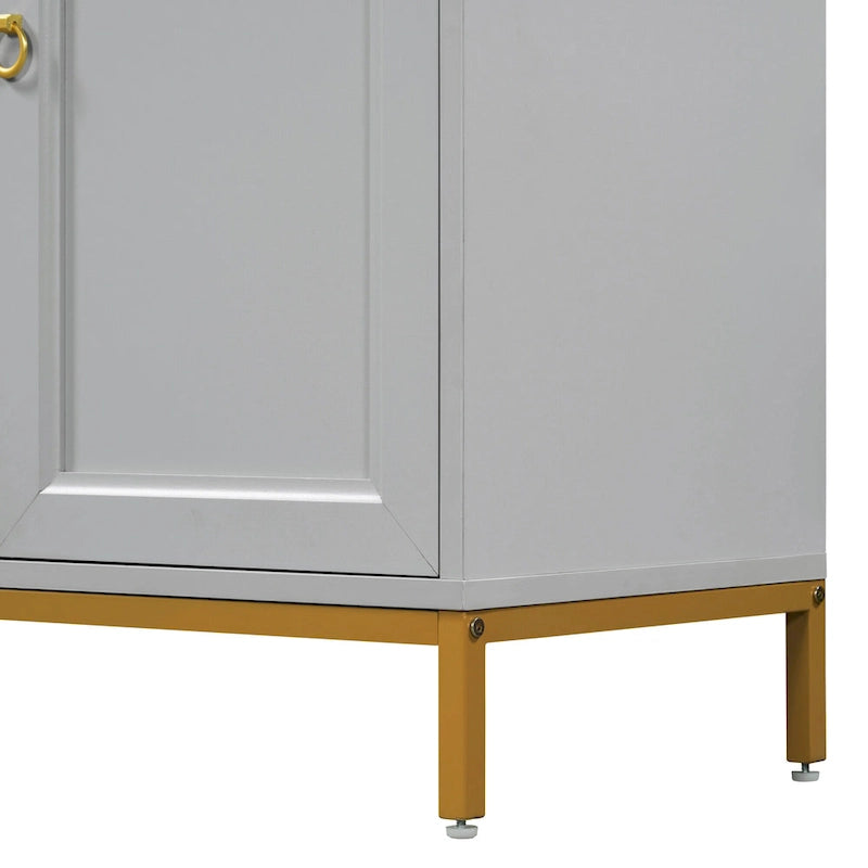 Bahut moderne avec meuble à 4 portes avec poignées métalliques et étagères réglables