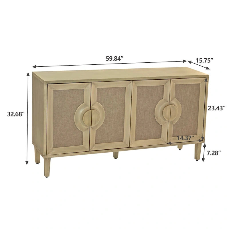59.84Élégante armoire vintage à 4 portes
