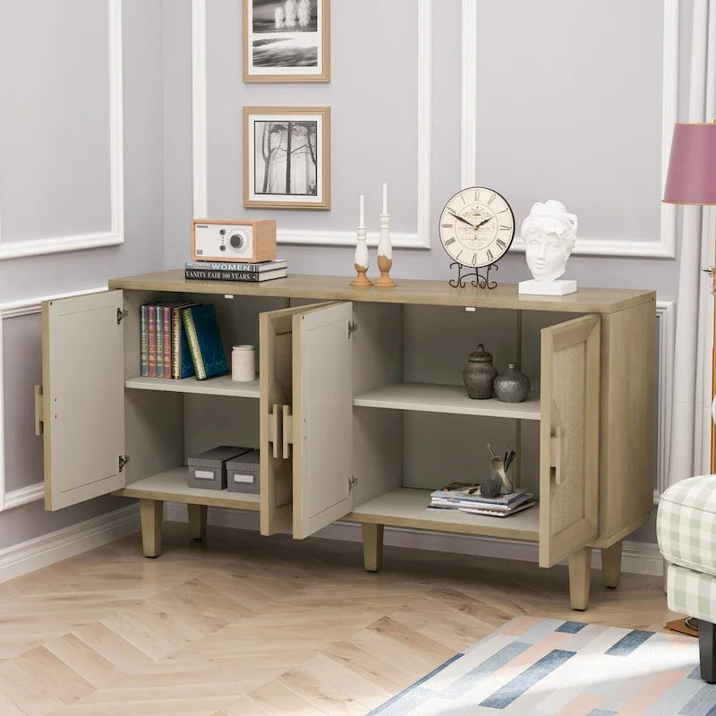 59.84Élégante armoire vintage à 4 portes