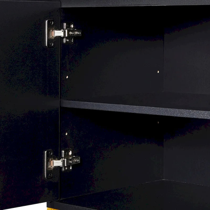 Bahut deux portes avec pieds en métal doré