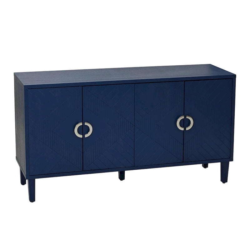 Armoire de rangement à 4 portes élégante et fonctionnelle avec pieds en pin