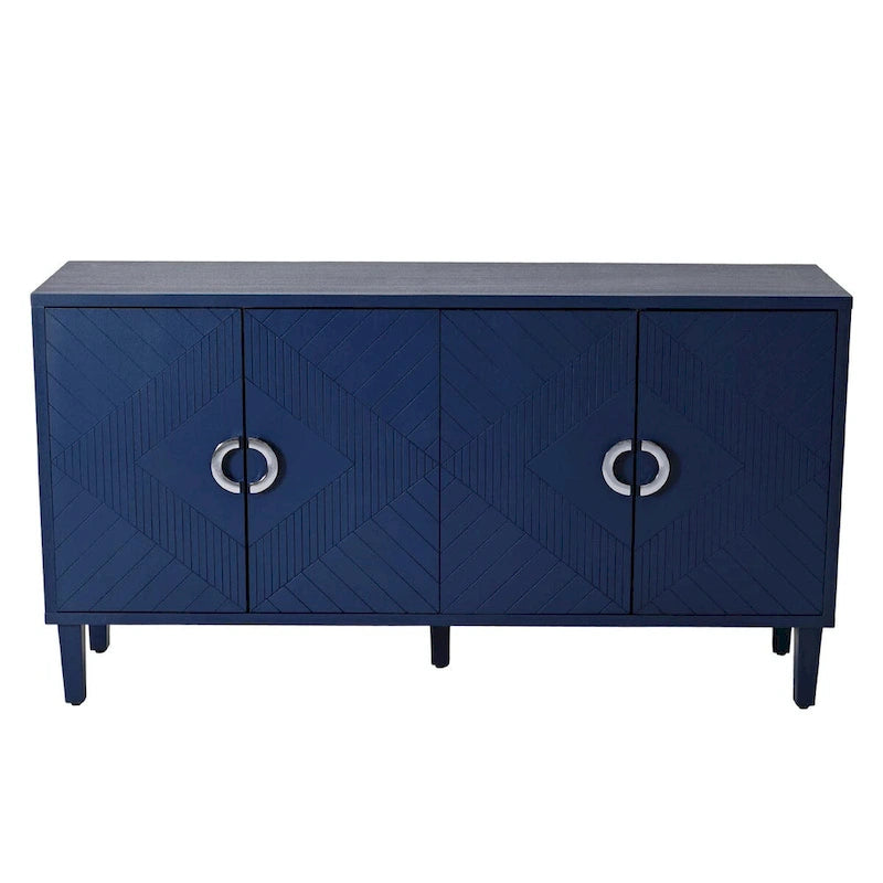Armoire de rangement à 4 portes élégante et fonctionnelle avec pieds en pin