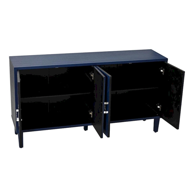 Armoire de rangement à 4 portes élégante et fonctionnelle avec pieds en pin
