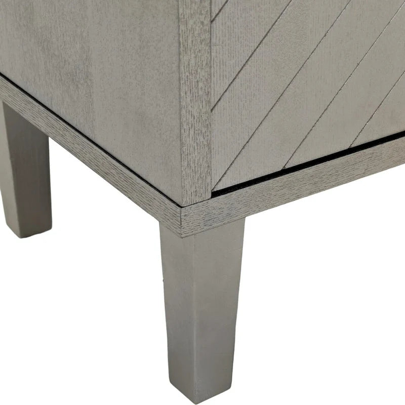 Armoire de rangement à 4 portes élégante et fonctionnelle avec pieds en pin
