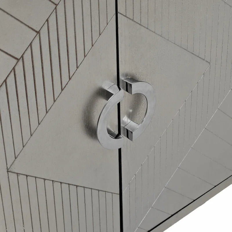 Armoire de rangement à 4 portes élégante et fonctionnelle avec pieds en pin