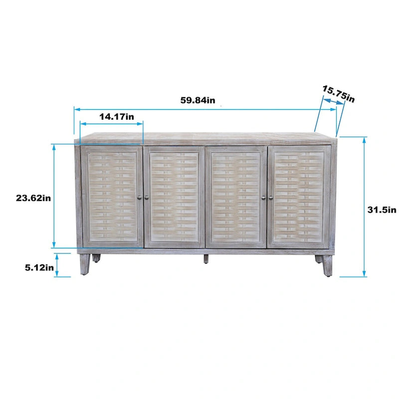 Meuble d'appoint 4 portes en bois buffet
