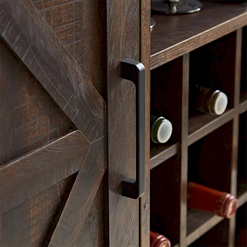 Meuble Bar Café, Armoire de Bar avec Casier à Vin, Buffet