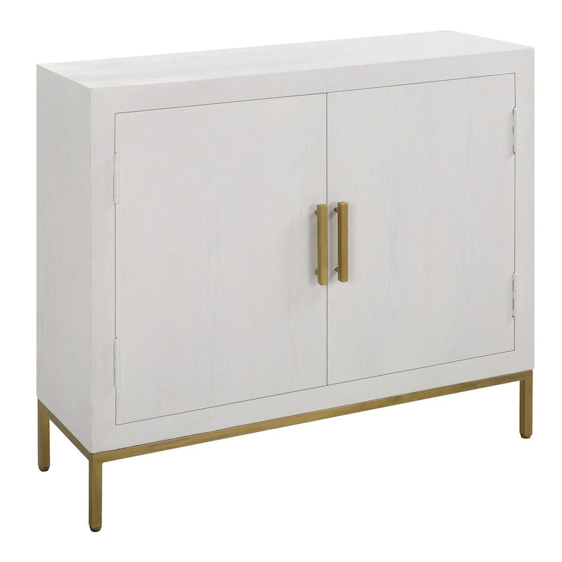 Meuble bas Uttermost Front Range blanc à 2 portes – 40,25 larg. x 34 haut. x 13 prof.