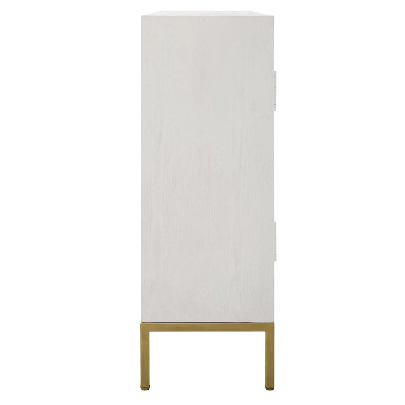 Meuble bas Uttermost Front Range blanc à 2 portes – 40,25 larg. x 34 haut. x 13 prof.