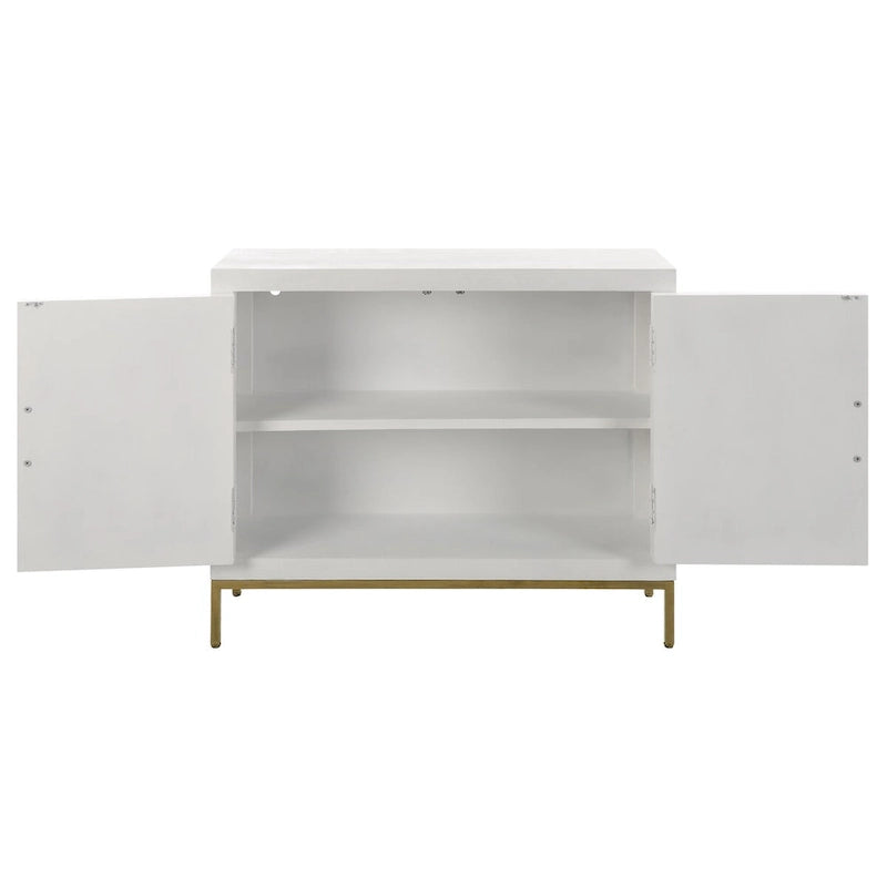 Meuble bas Uttermost Front Range blanc à 2 portes – 40,25 larg. x 34 haut. x 13 prof.