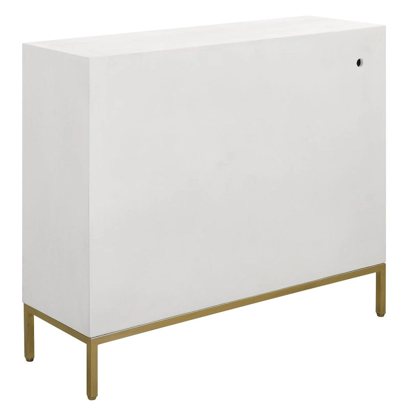 Meuble bas Uttermost Front Range blanc à 2 portes – 40,25 larg. x 34 haut. x 13 prof.
