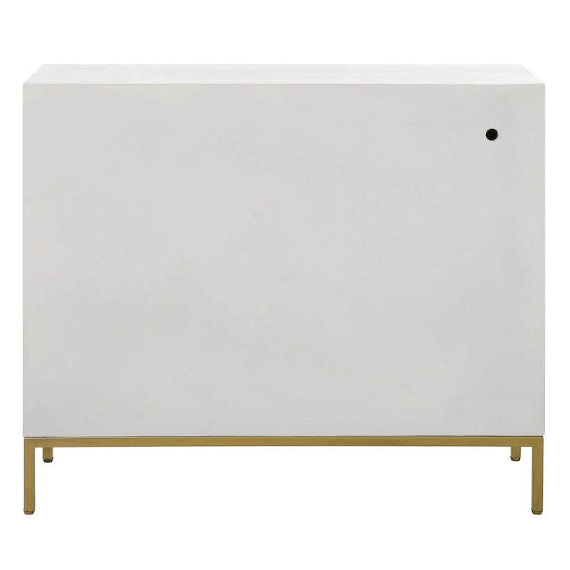 Meuble bas Uttermost Front Range blanc à 2 portes – 40,25 larg. x 34 haut. x 13 prof.