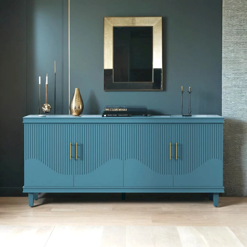 70.07Grand buffet à 4 portes, armoire de rangement moderne avec étagères réglables, buffet en bois
