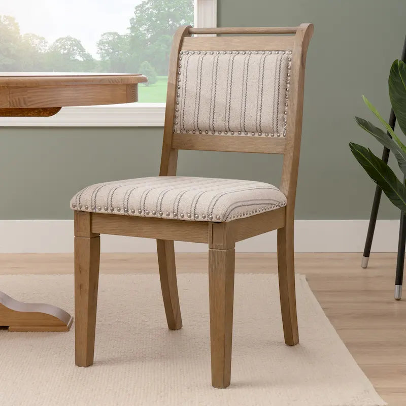 Chaise de salle à manger en bois rembourrée